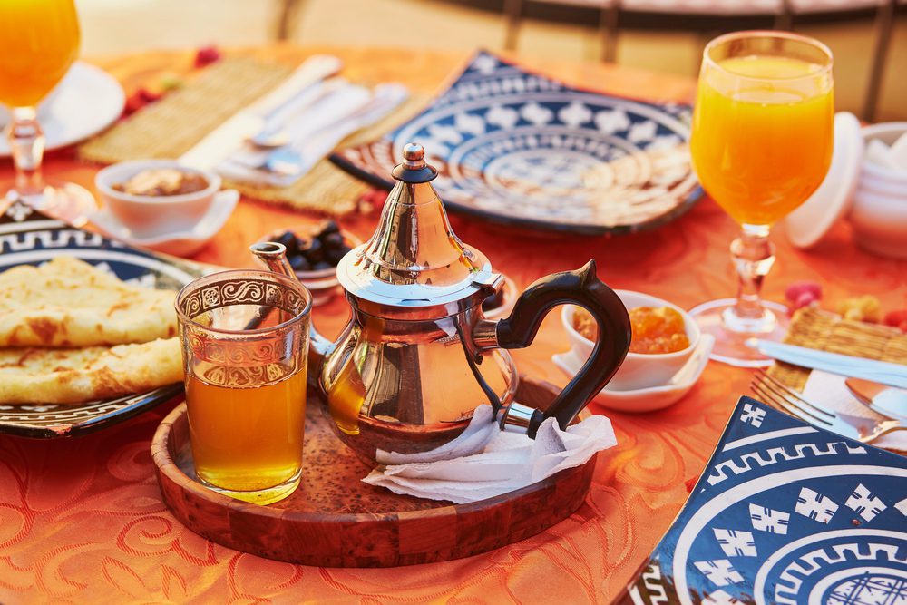 Traditional breakfast meal in Morocco