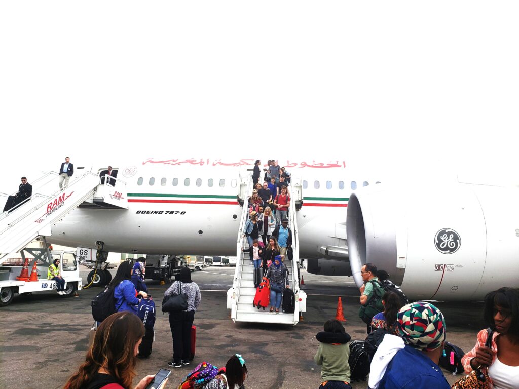 Deplaning Royal Air Maroc