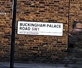 Buckingham Palace Road sign London