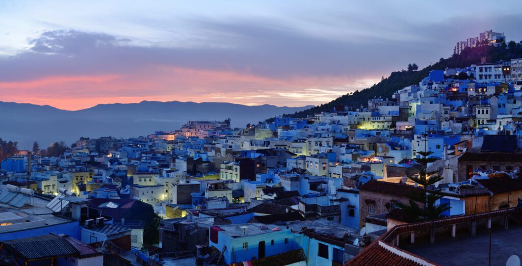 Chefchaouen Morocco sunset